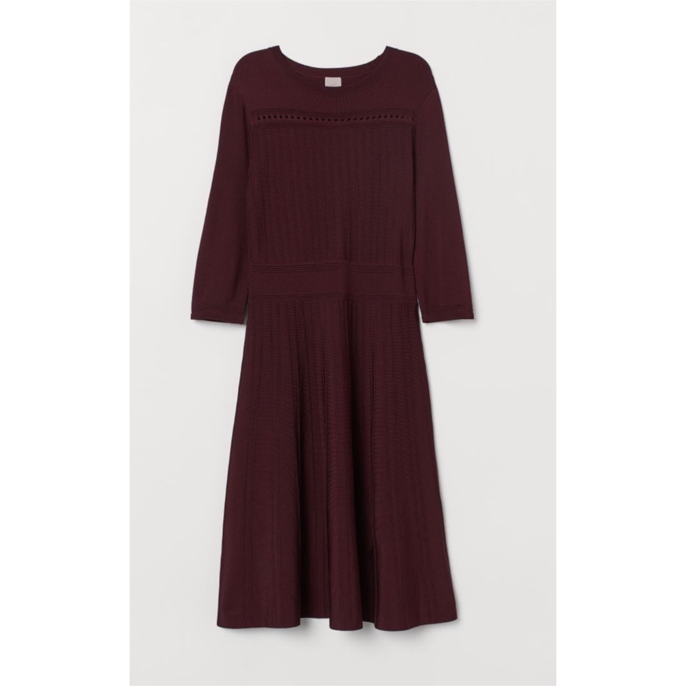 H&M | Burgundy A Line Skater Dress Size XS